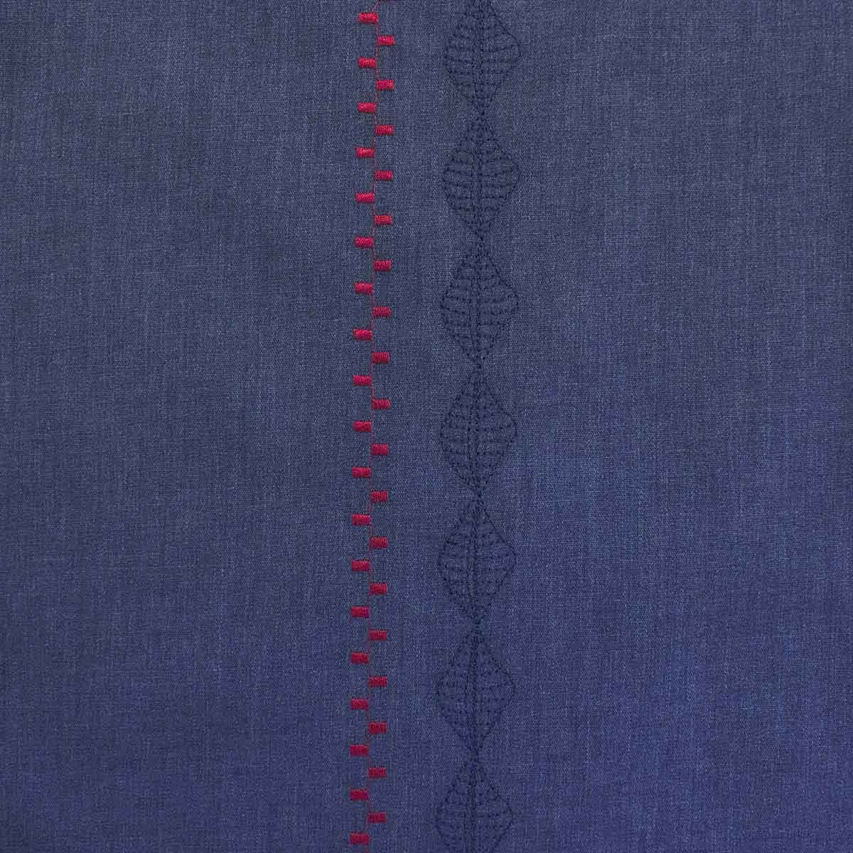 Guayabera Talla Plus Azul Obscuro Manga Corta con Bordado Cancumisa Modelo 6377Ik para Caballero