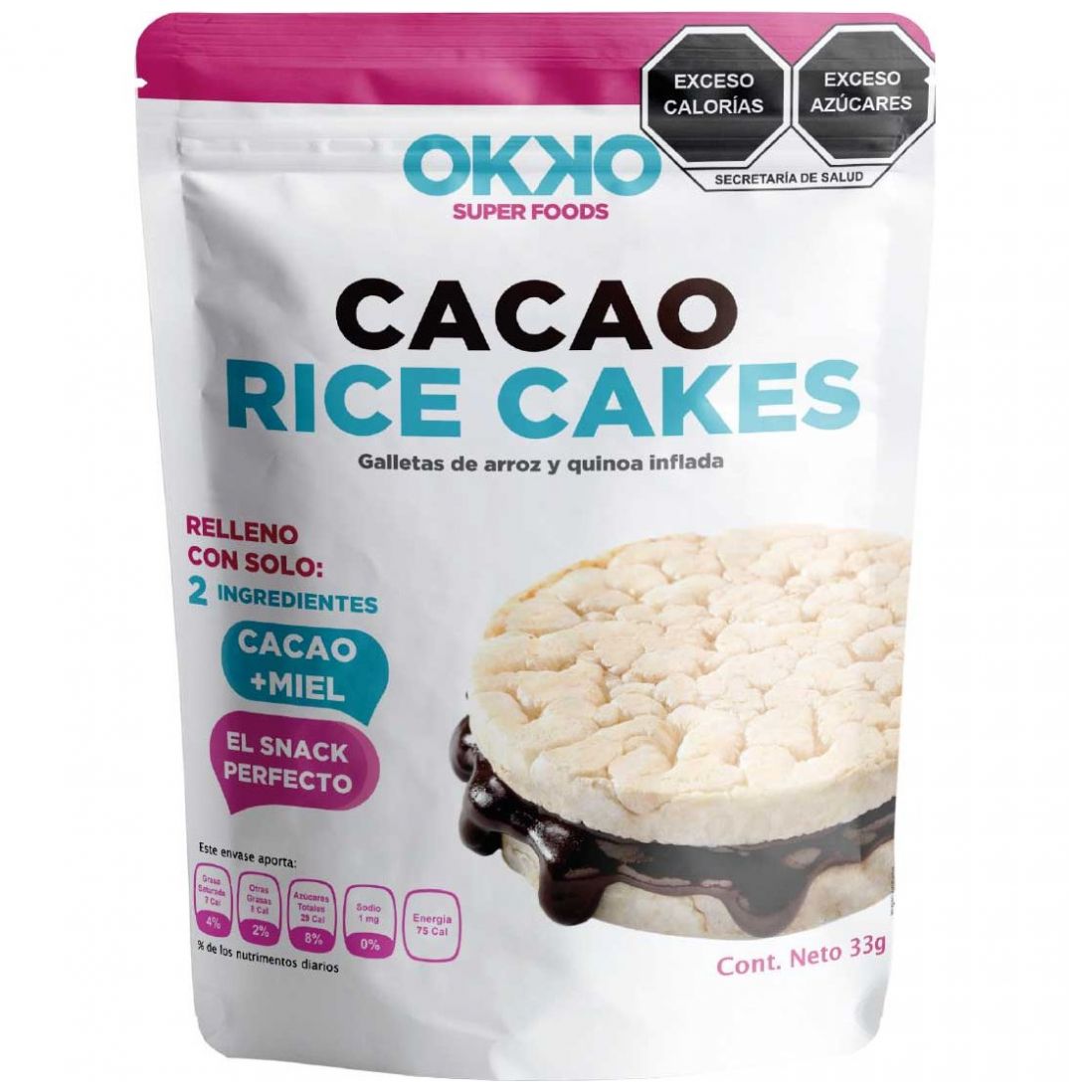 Galletas de Arroz Cacao Rice Cakes Okko 33 G