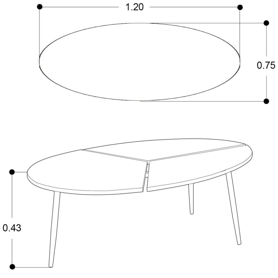 Mesa de Centro Valencia Z-9051 Café y Negro Piccola