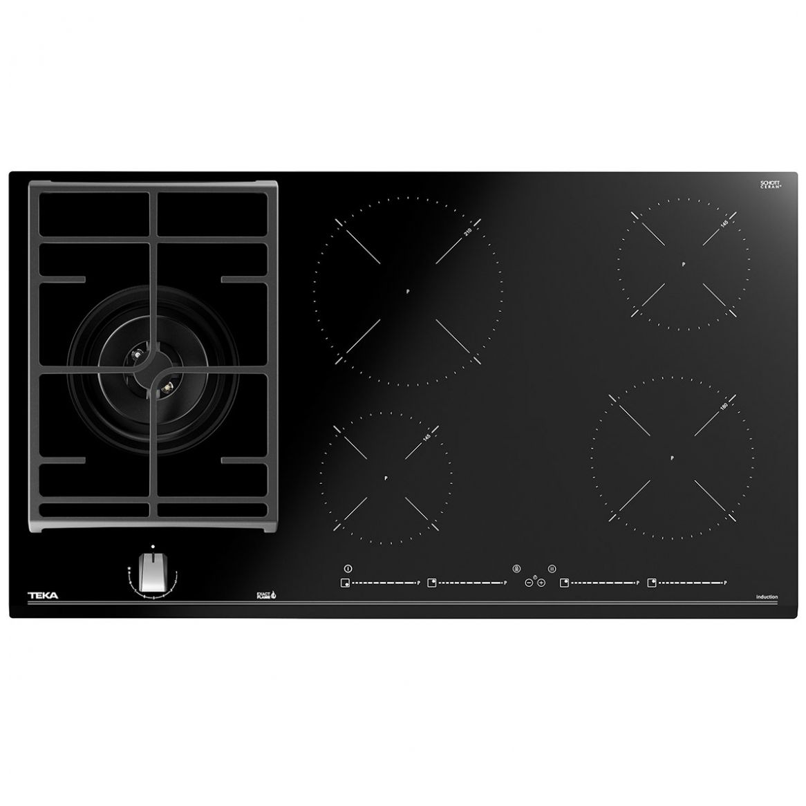 Parrilla Híbrida de Gas + Inducción Teka Jzc 95314 Abb Bk Hybrid