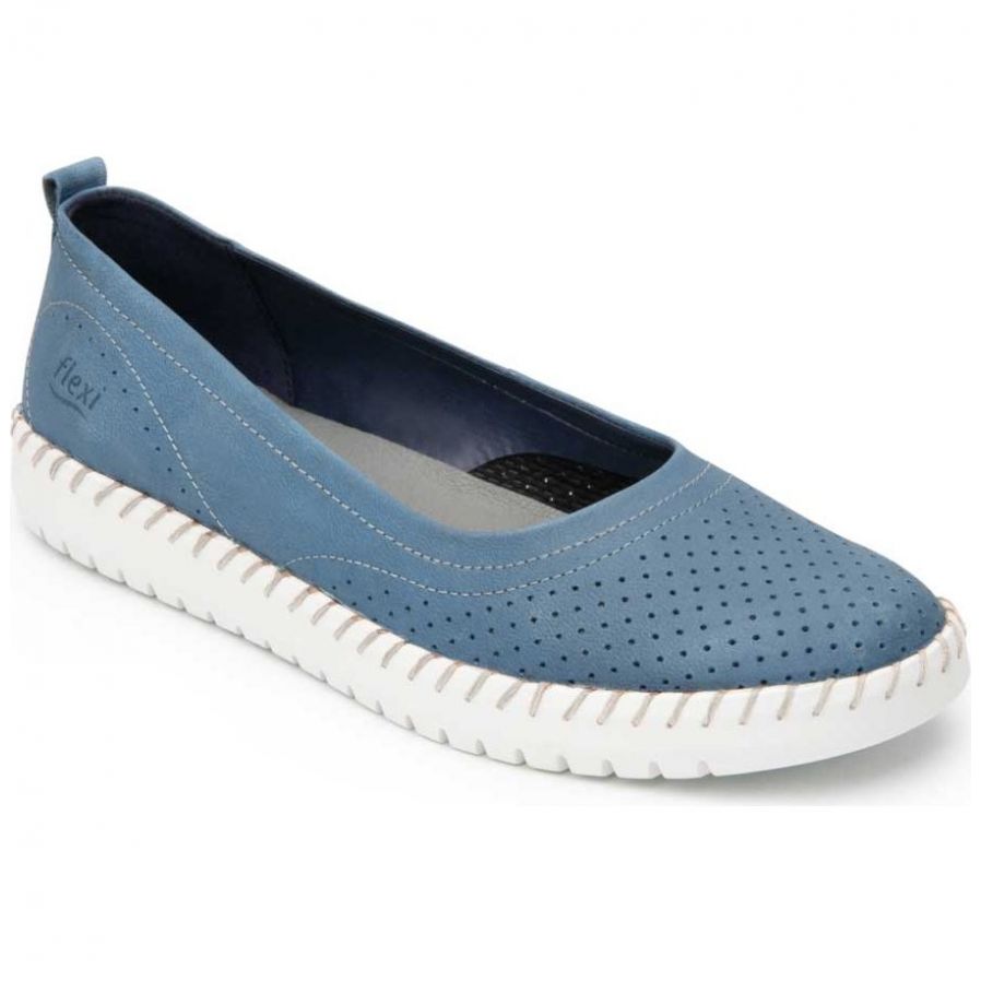 Flat Azul Casual Flexi para Mujer