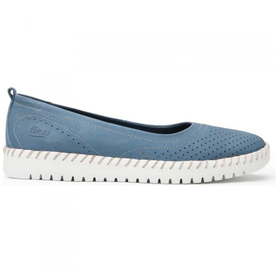 Flat Azul Casual Flexi para Mujer