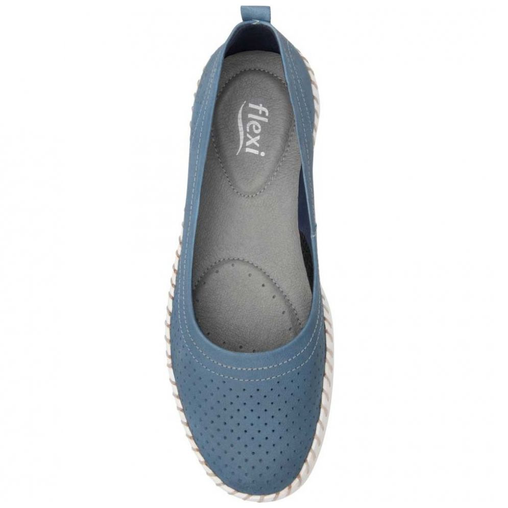 Flat Azul Casual Flexi para Mujer