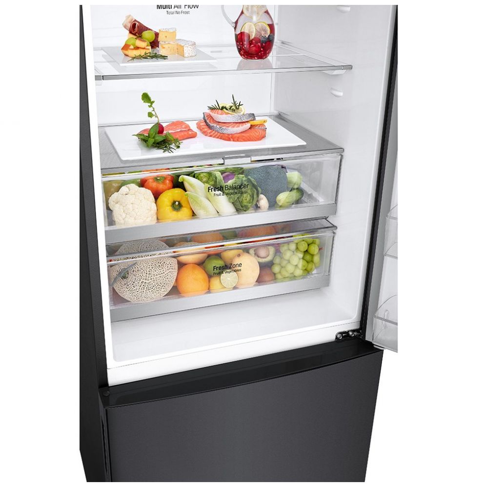 Refrigerador LG Congelador Inferior Smart Inverter con Wifi Thinq 17 Pies³ Negro Mate Gb45Spt