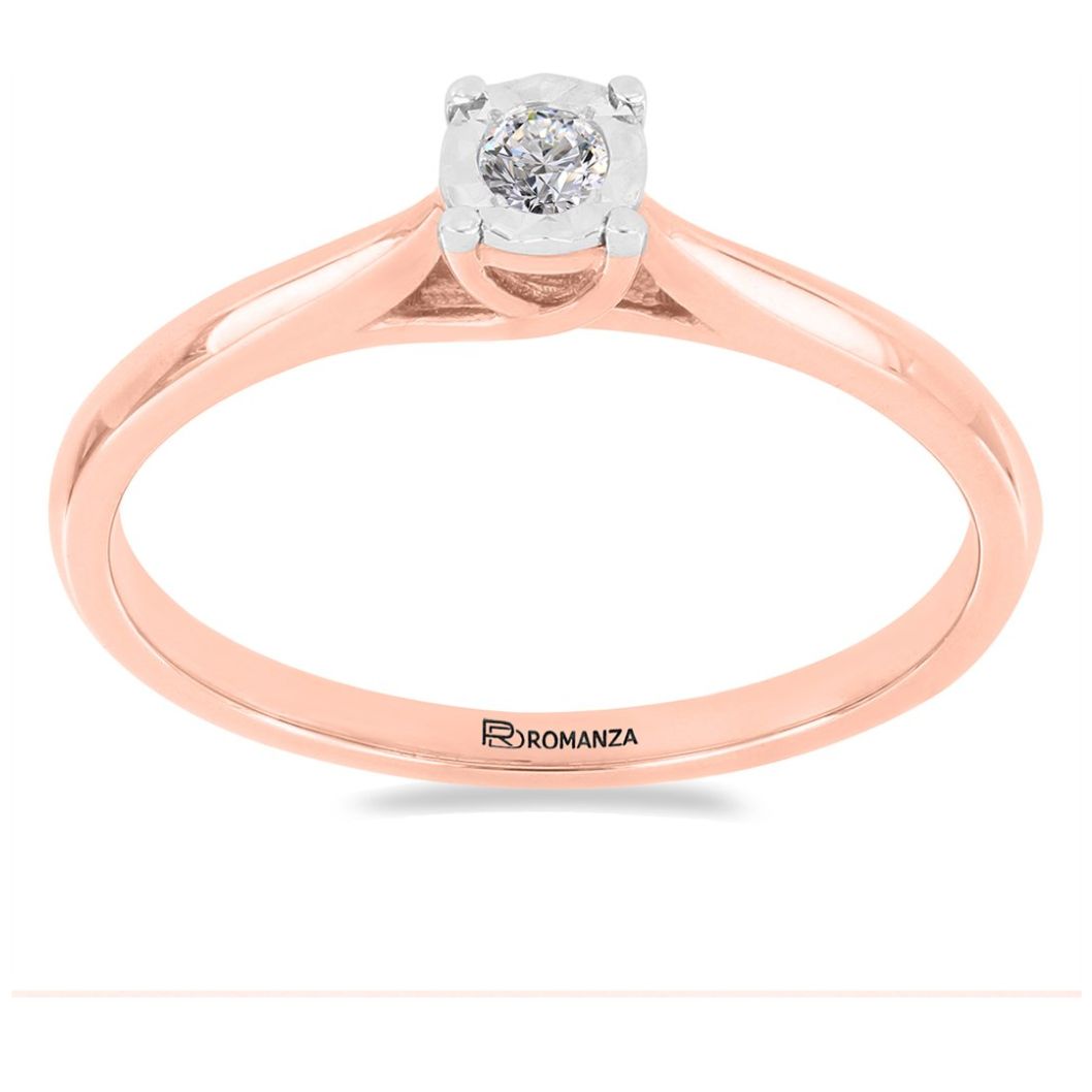 Anillo de Compromiso Ilusión Oro Rosa 14K Romanza