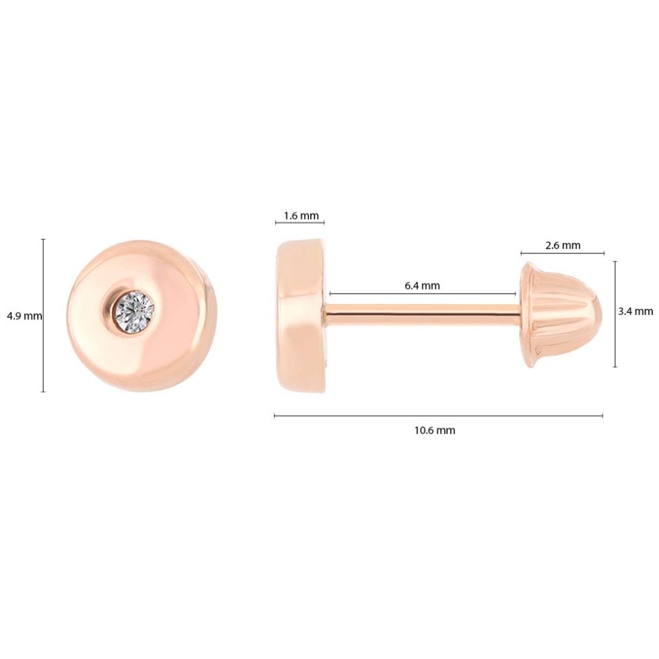 Broqueles Oro Rosa para Bebé Romanza