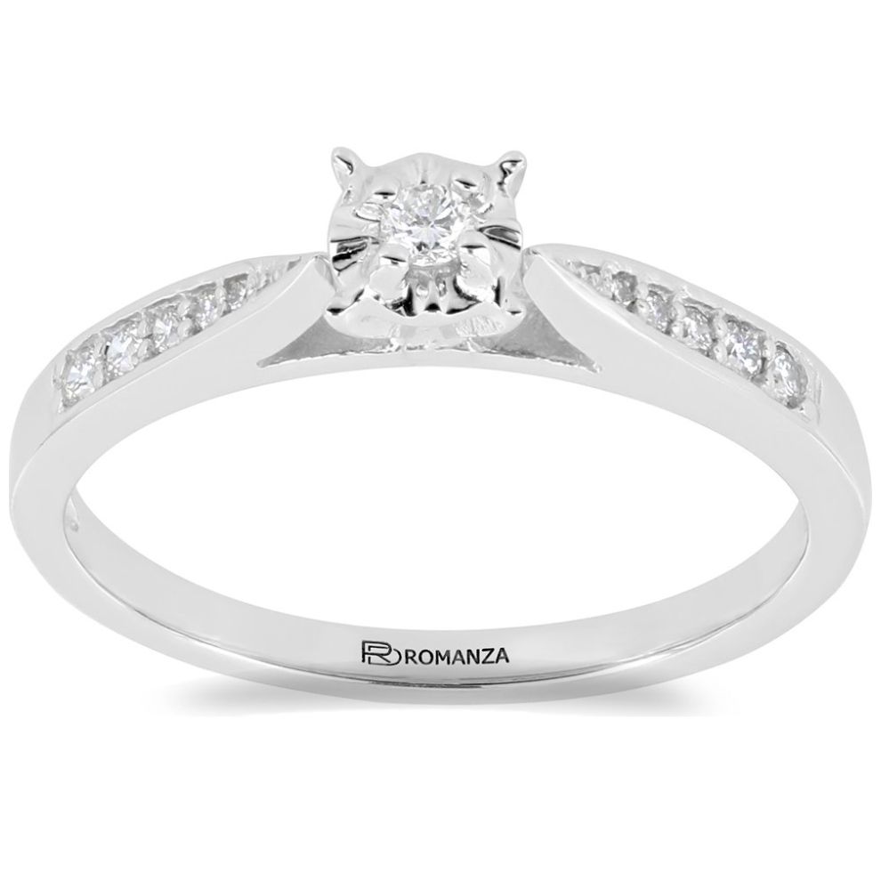 Anillo Solitario Ilusión Oro 14K Romanza