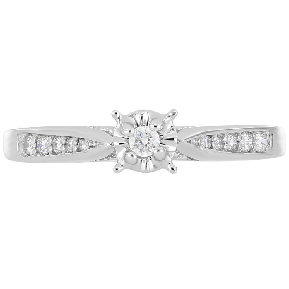 Anillo Solitario Ilusión Oro 14K Romanza