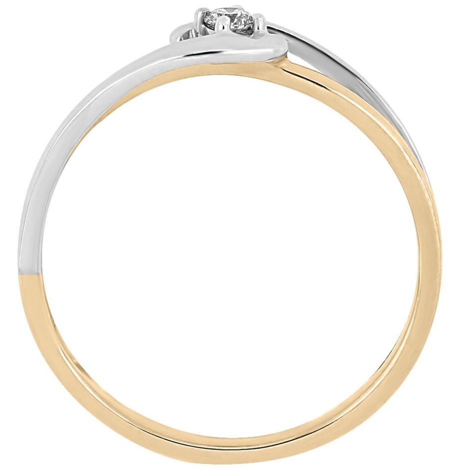 Solitario Oro Combinado 14K y 0.05 Ct Diamante Romanza