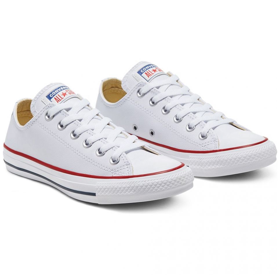 Converse blancos best sale piel hombre