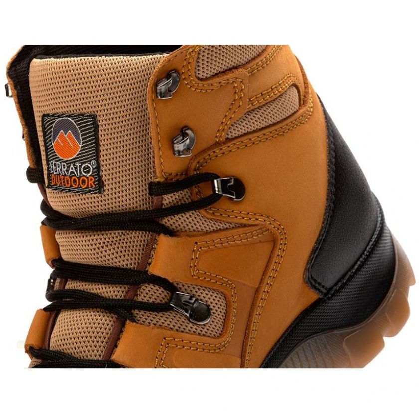 Bota Outdoor de Piel Café Medio Ferrato 88561Mitli Mi para Hombre