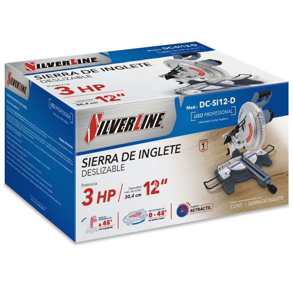 Sierra Ingleteadora Deslizable 12" 3 Dc-Si12-D Silverline