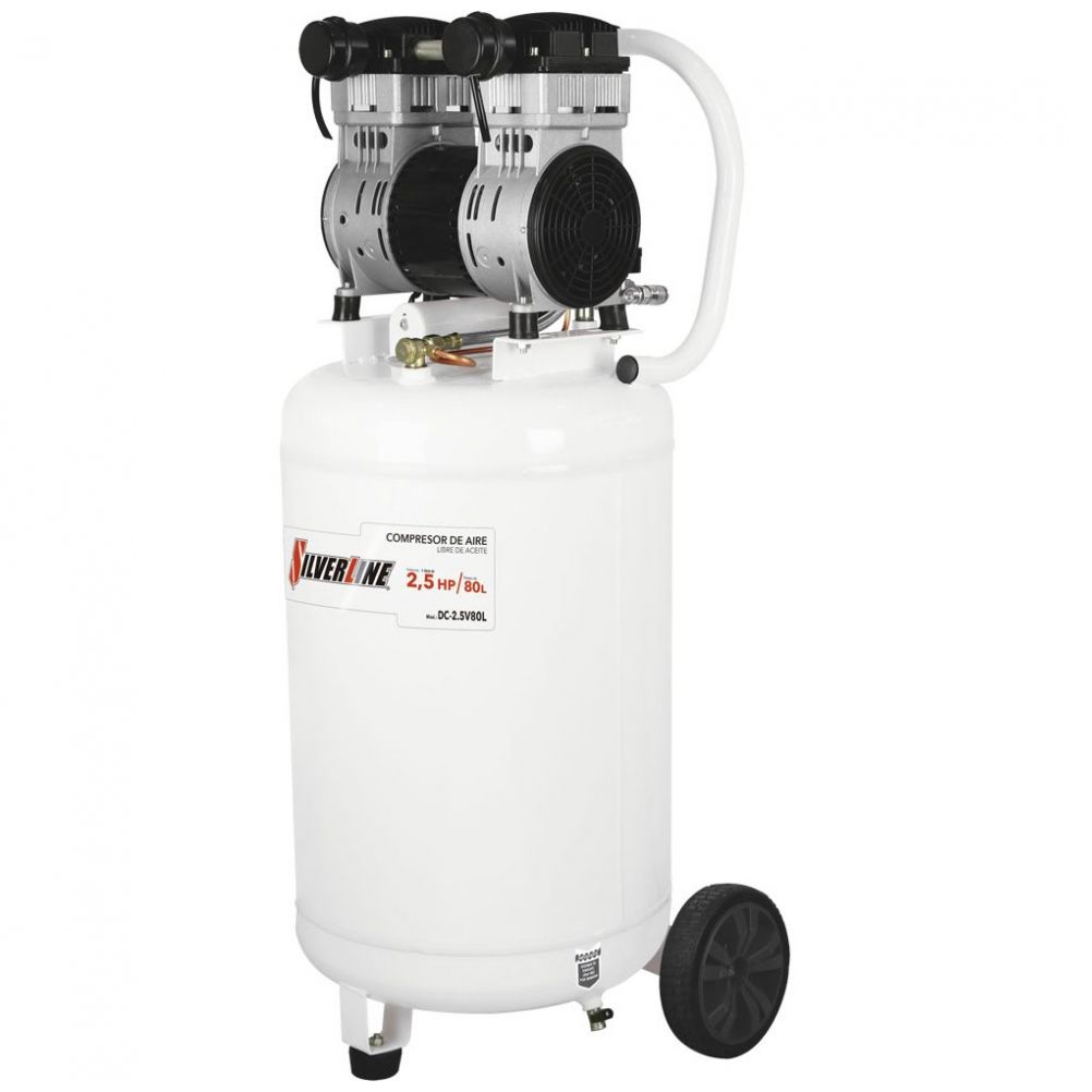 Compresor de Aire Libre de Aceite 2.5 Hp Vertical Dc-2.5V80L Silverline