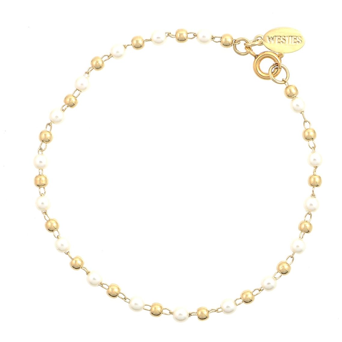 Pulsera Sencilla con Cadena de Perlas Y Beads Westies