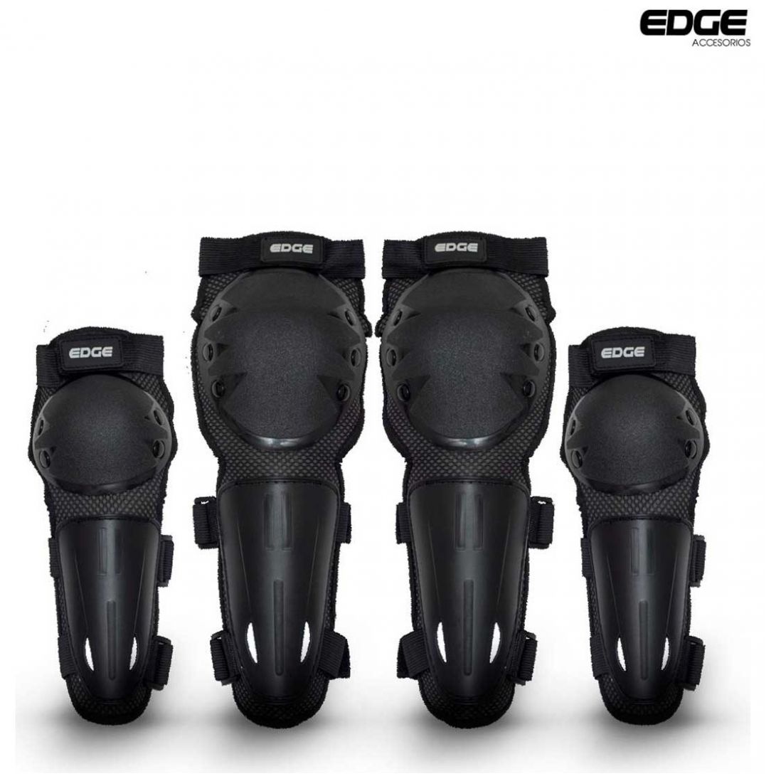 Par de Rodilleras Y Coderas para Motociclista 4Pcs Edge