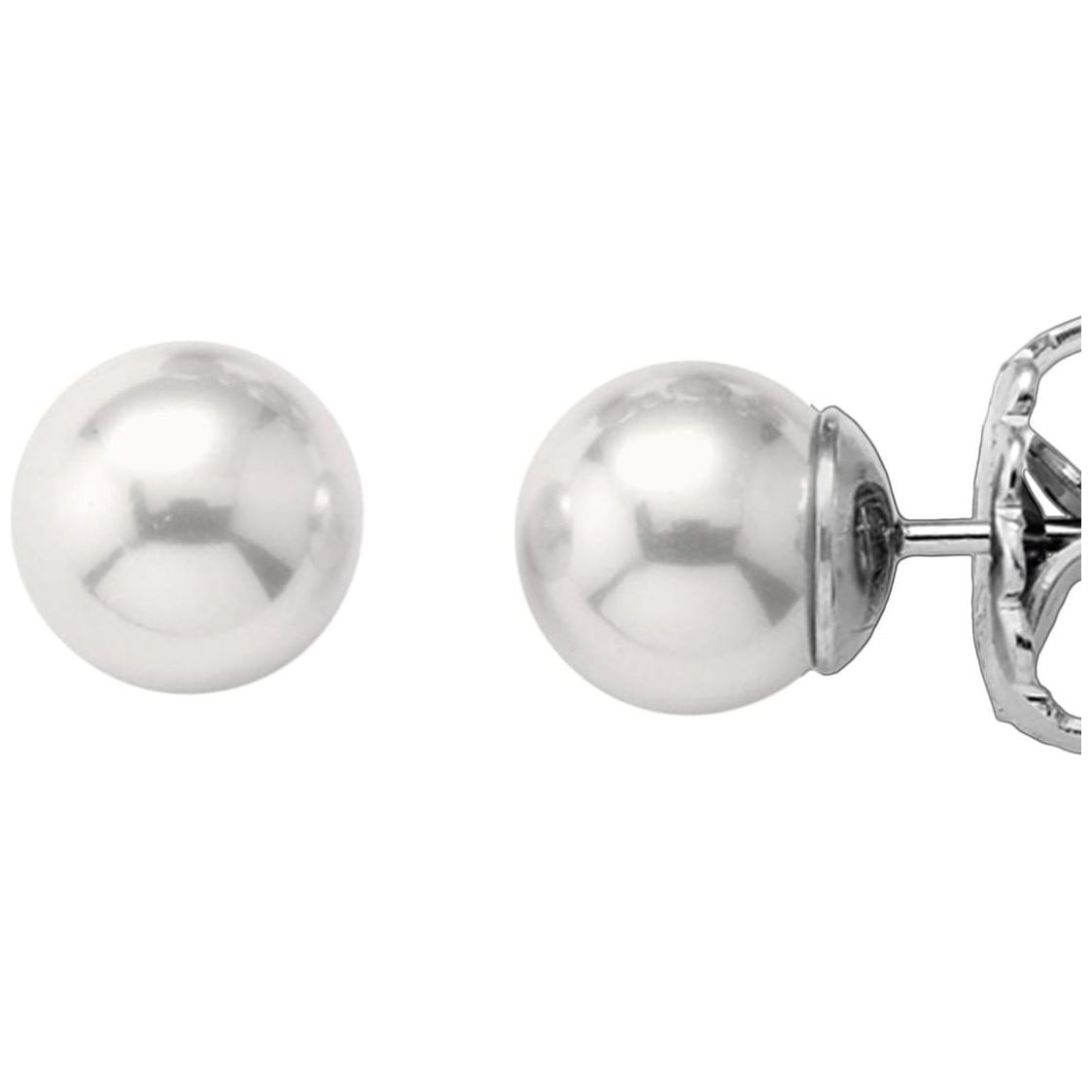 Aretes Perla Blanca 6Mm Chapa Madreperla Majorica