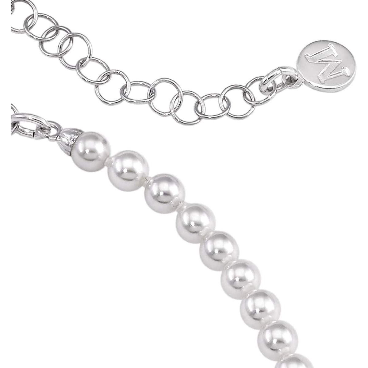 Collar Majorica Perla Blanca 4 Mm  Plata Rodiada