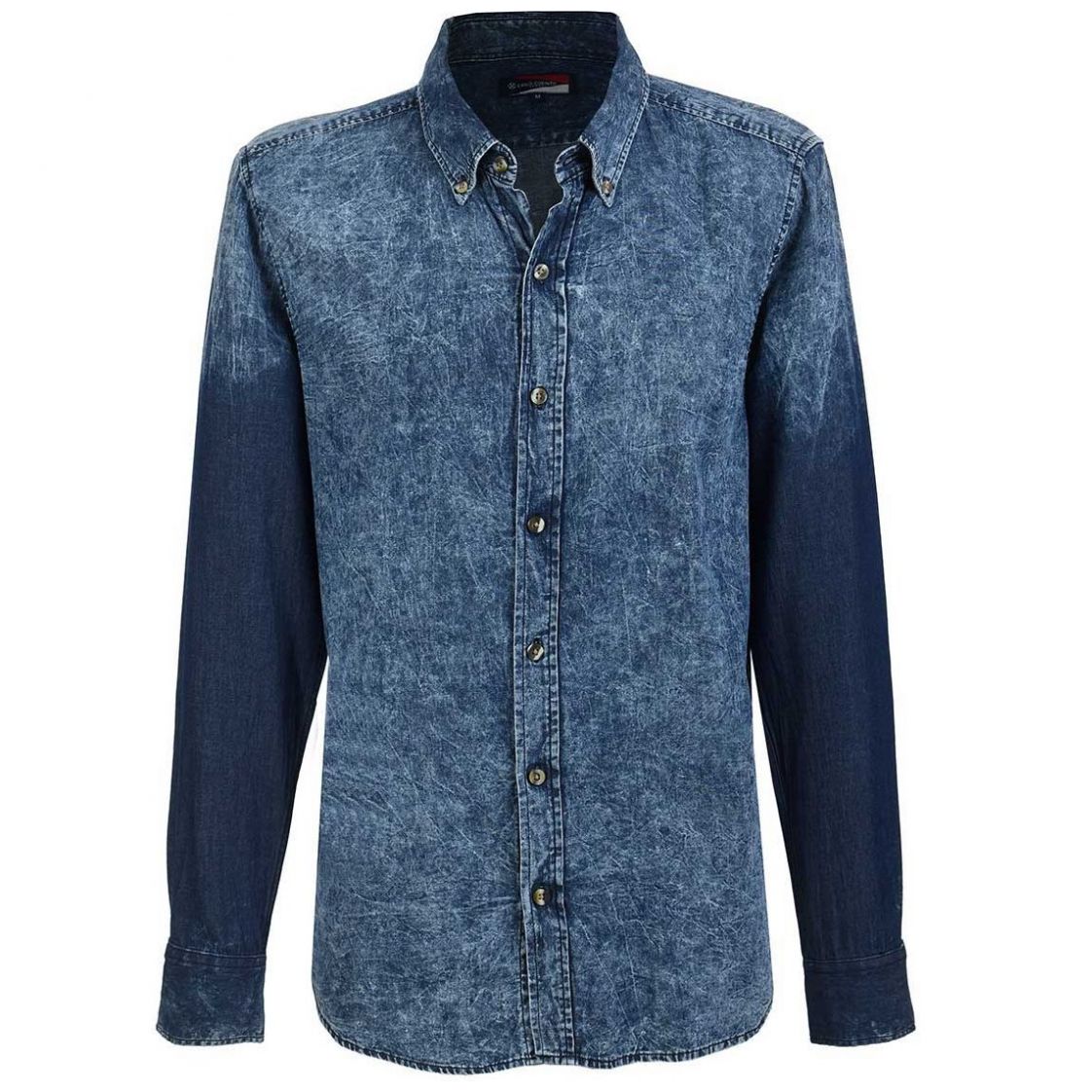 Camisa Manga Larga Mezclilla Deslavada Carlo Corinto para Hombre