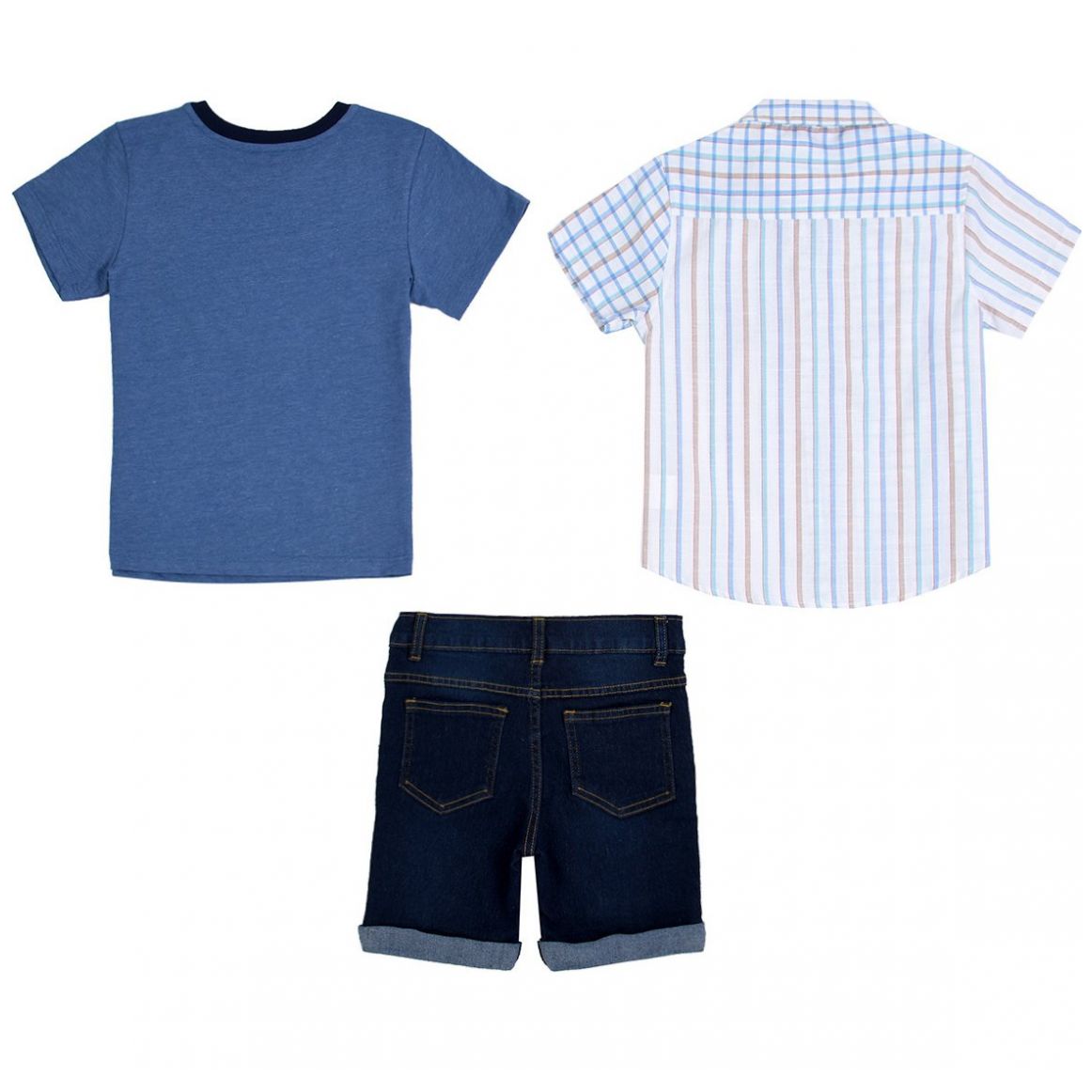 Conjunto 3 Piezas Camisa Mc con Playera Mc Y Short Bo1322-5 Being 2 Nice