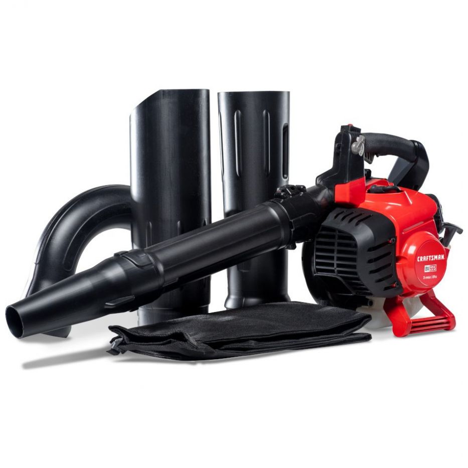 Sopladora y Aspiradora para Jardín con Bolsa Recolectora y Motor 27 Cc Craftsman