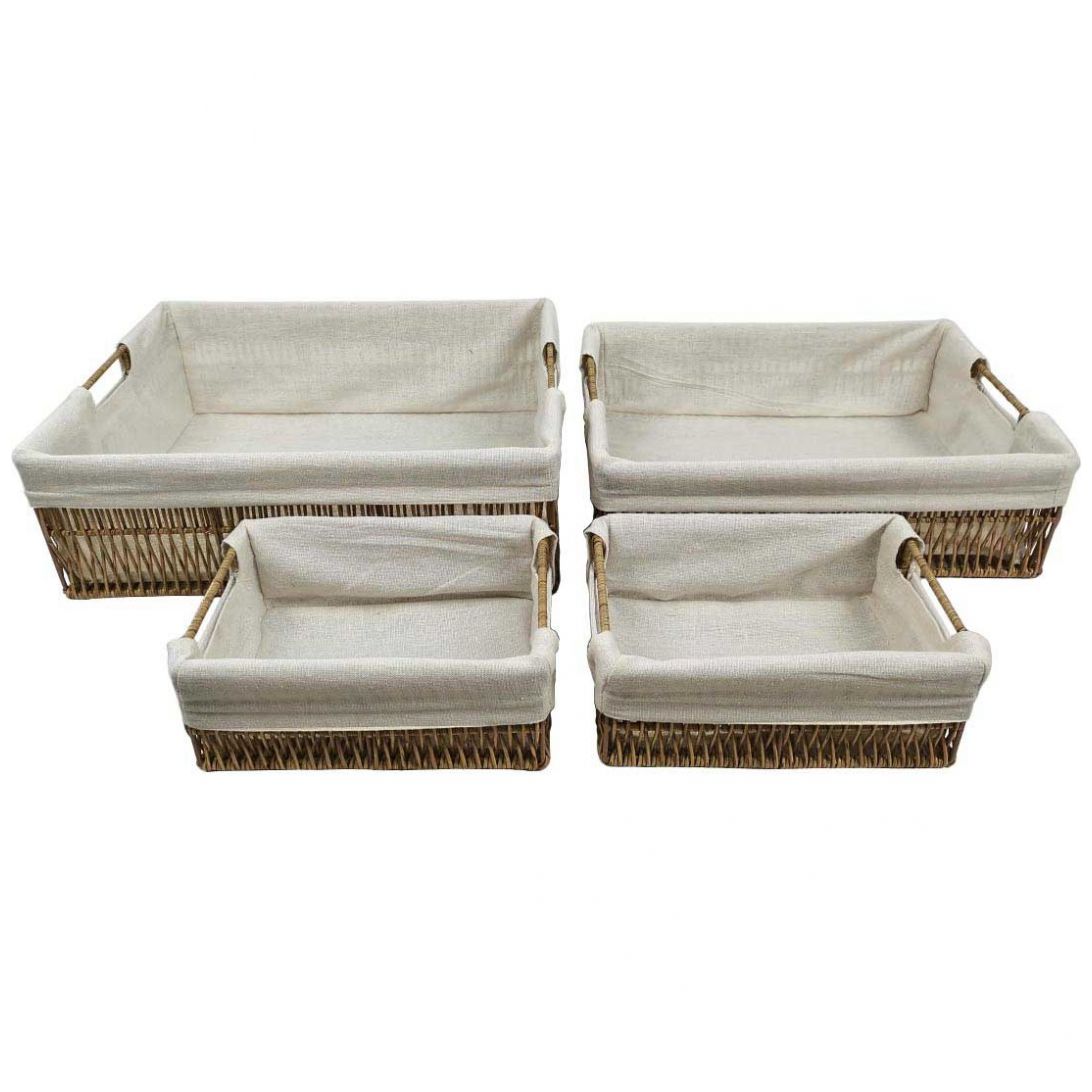 Set de 4 Canastas Organizadoras con Revestimiento Vintage Home