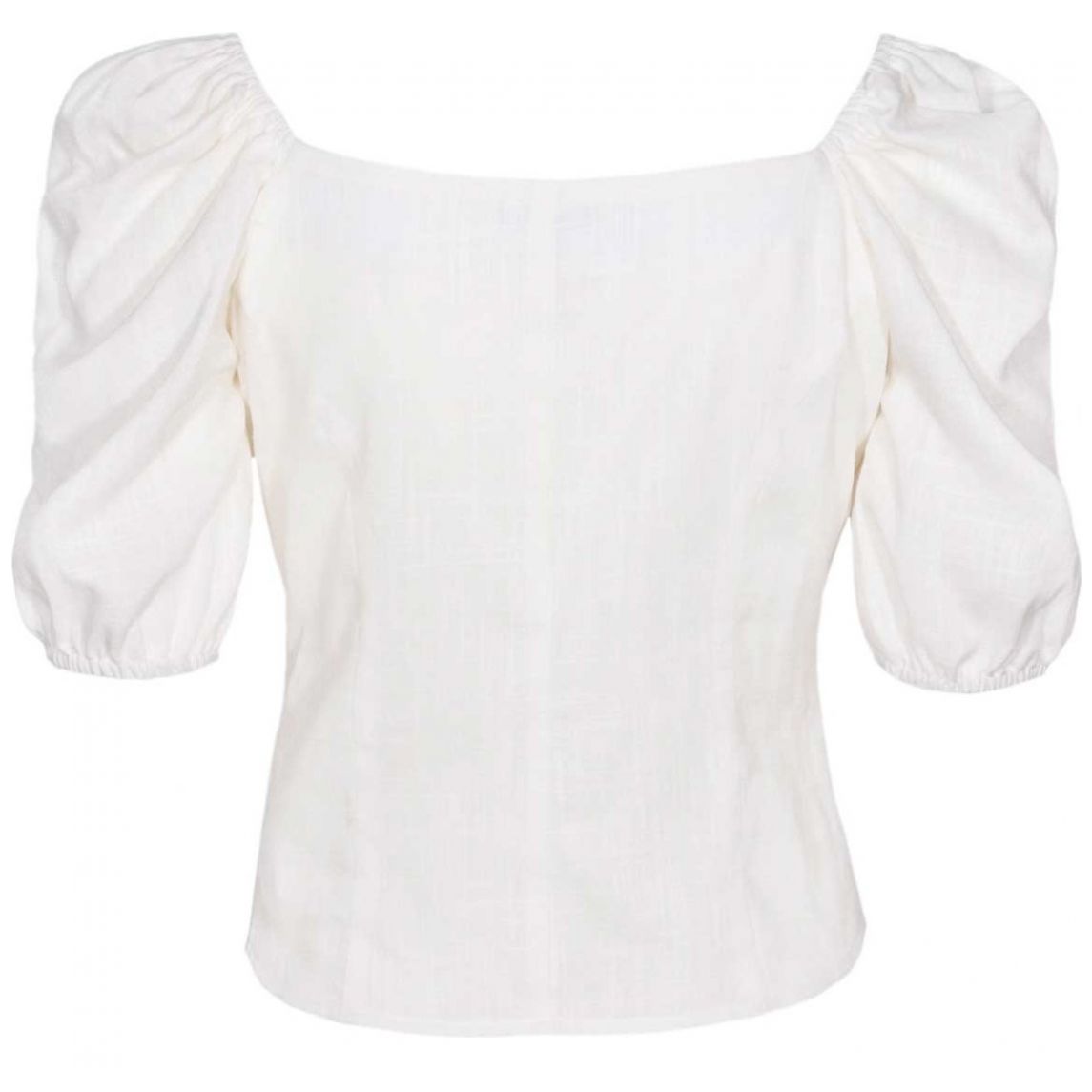 Blusa Escote Cuadrado Elástico en Hombros Y Mangas Studio si