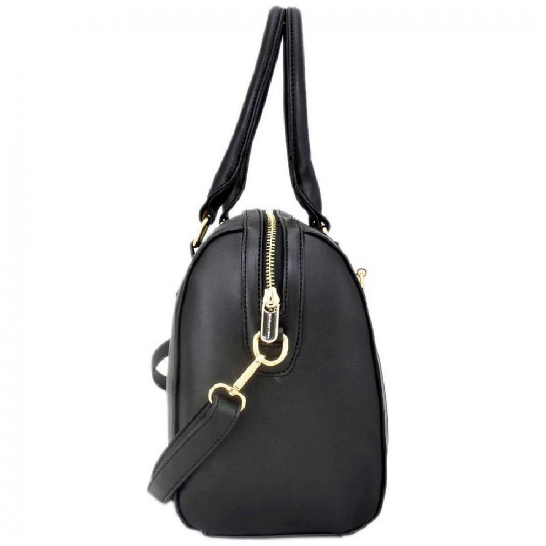 Bolso Bowler Ted Lapidus Negro con Textura Y Herrería