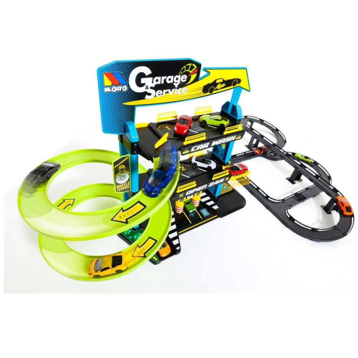 Estacionamiento de Juguete con 3 Plantas, Pistas Y 5 Carros Molto