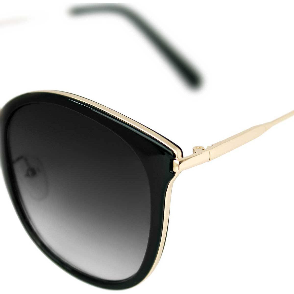 Lentes Cuadrados Pasta-Mtl Negro/dorado Micas Negras Emanuel Ungaro