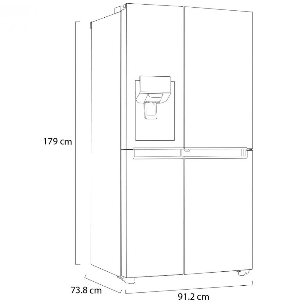 Refrigerador LG Duplex Door-In-Door Linear Inverter 22 Pies³ - Negro Mate - Ls65Sdt