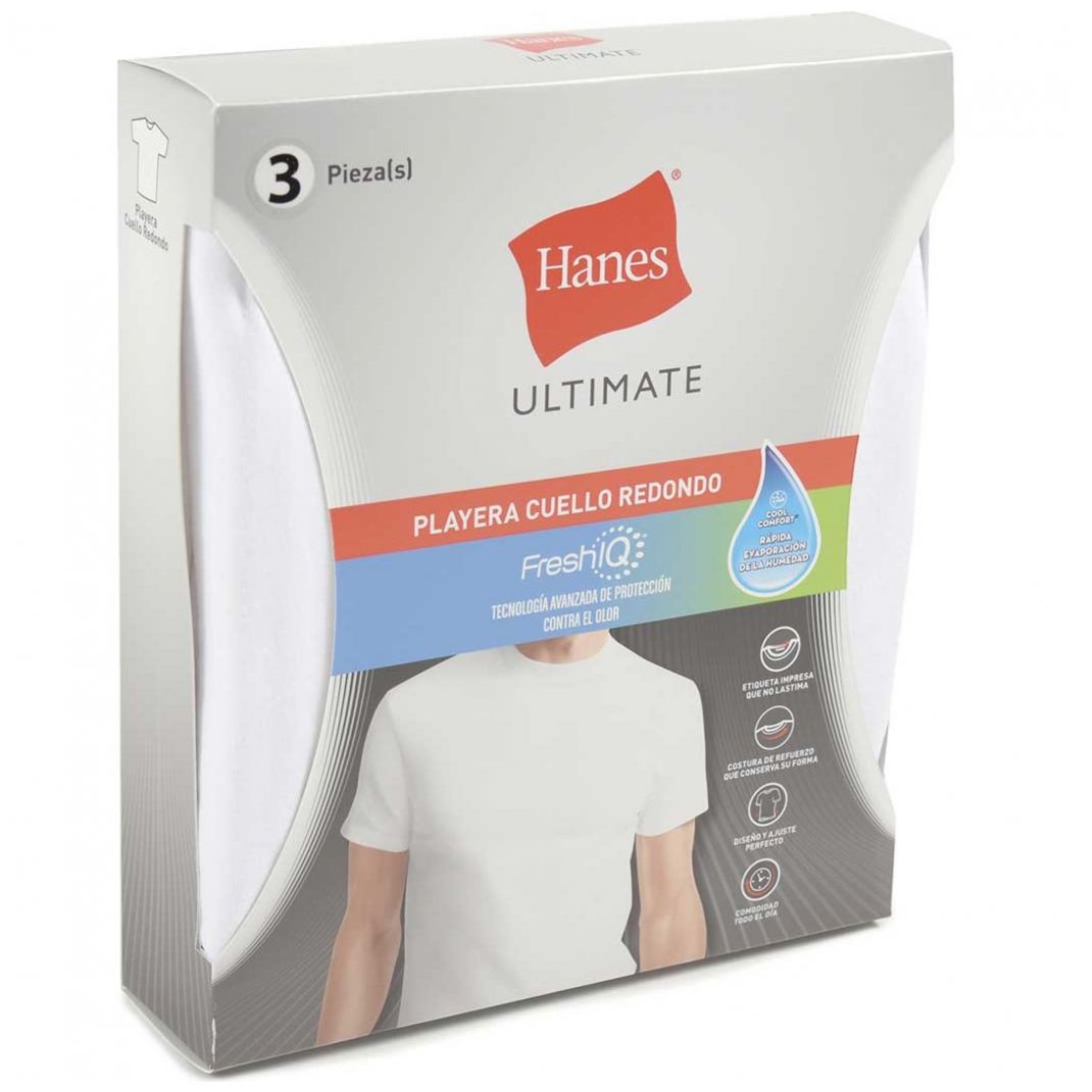 Playera 3 Pack Hanes para Hombre Modelo Elo 2855S01S01