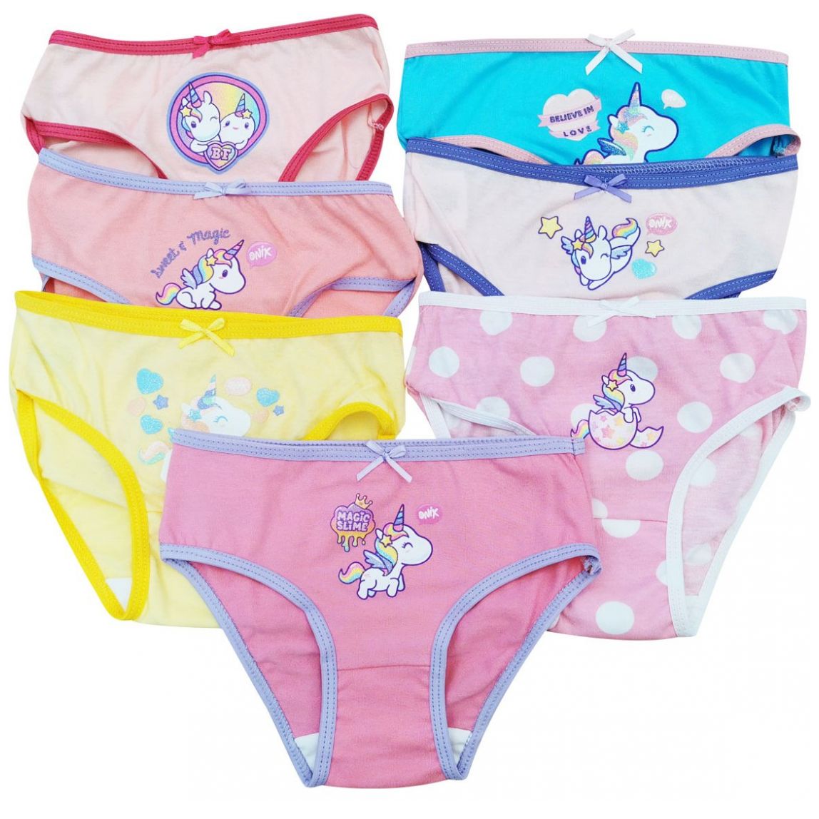 7 Pack de Calzones Onix para Niña Modelo Pox0139