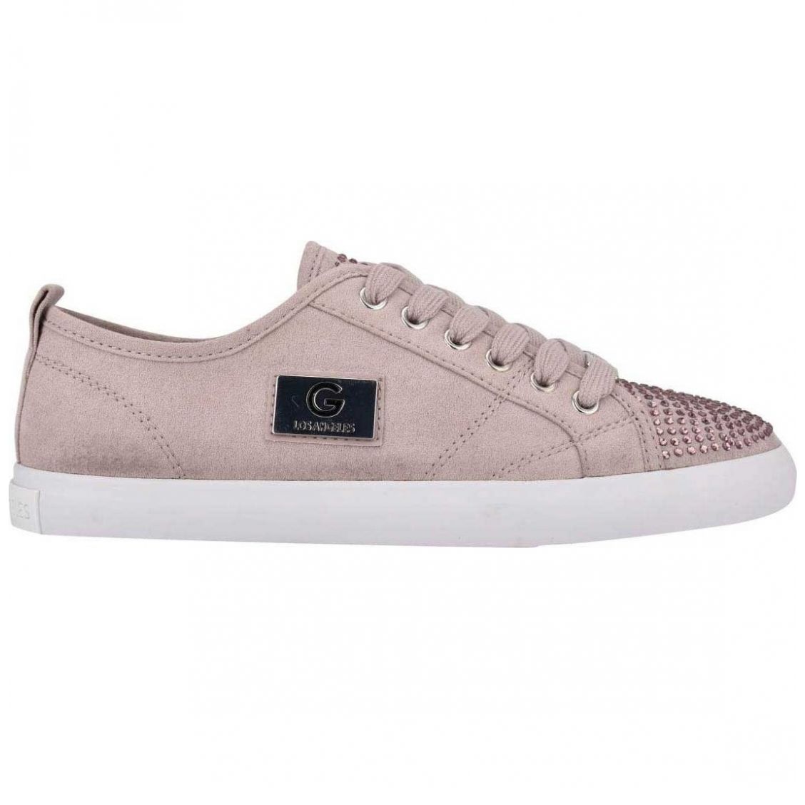 Tenis Elaborado con Material Textil con Agujeta, Color Morado G By Guess