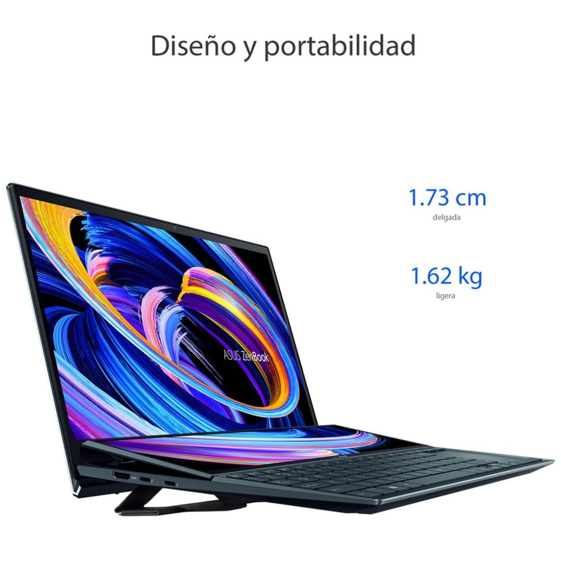 Laptop 14" Asus Zenbook Dúo Ux482Ea-Ka149T Ci7 11Th 16G 512Ssd Iris X Azul