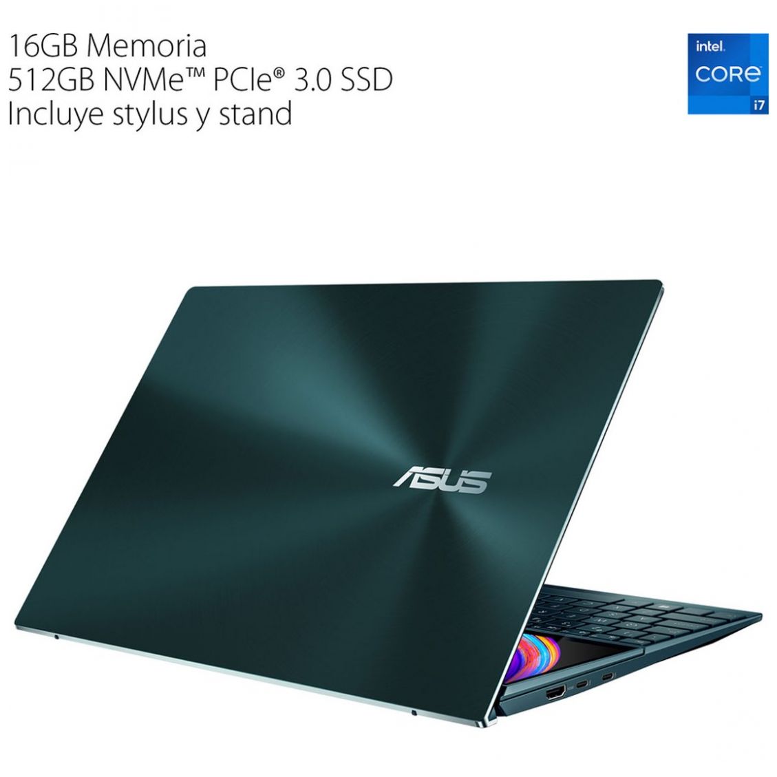 Laptop 14" Asus Zenbook Dúo Ux482Ea-Ka149T Ci7 11Th 16G 512Ssd Iris X Azul