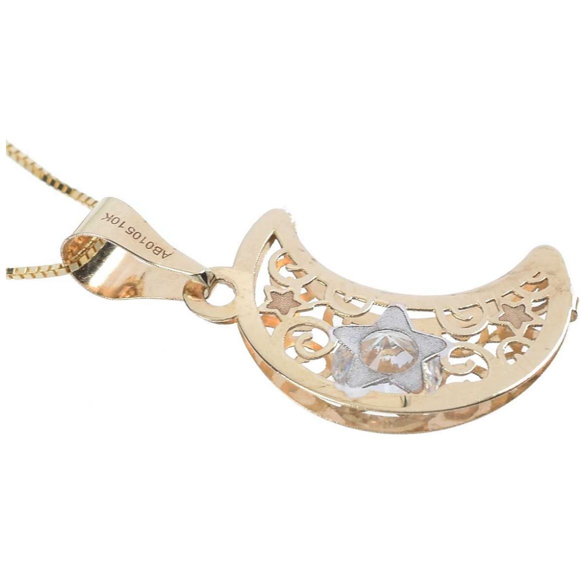 Dije Media Luna Oro 14K Doble o