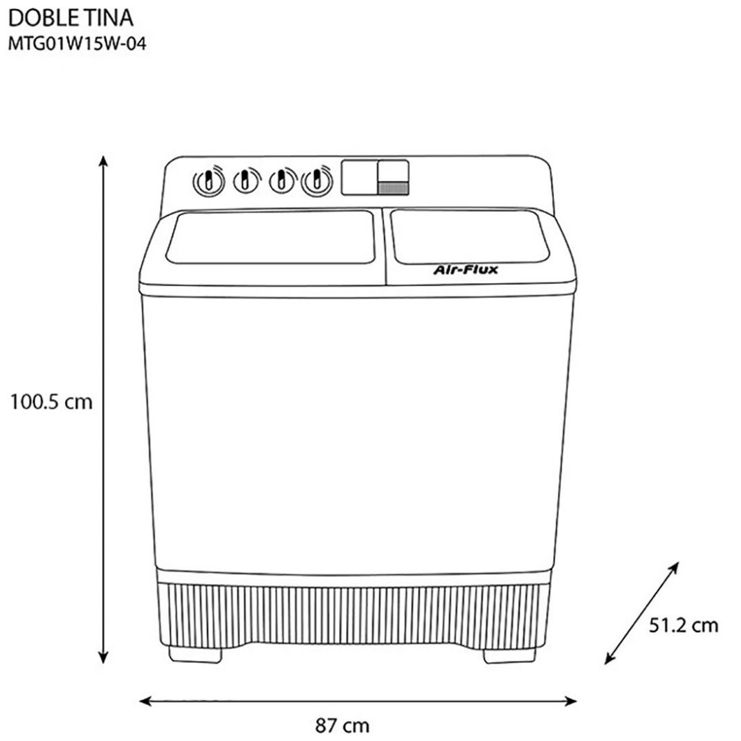 Lavadora Midea Doble Tina 15Kg Mtg01W15W Blanca