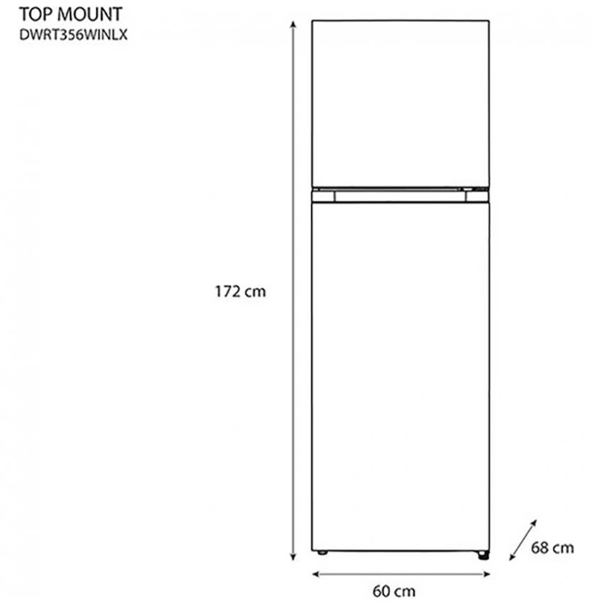 Refrigerador   Top Mount Daewoo Gris 13 P Inoxidable Dwrt356Winlx