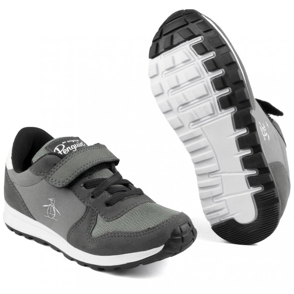 Tenis Luke Velcro 19-23 Gris Original Penguin para Niño