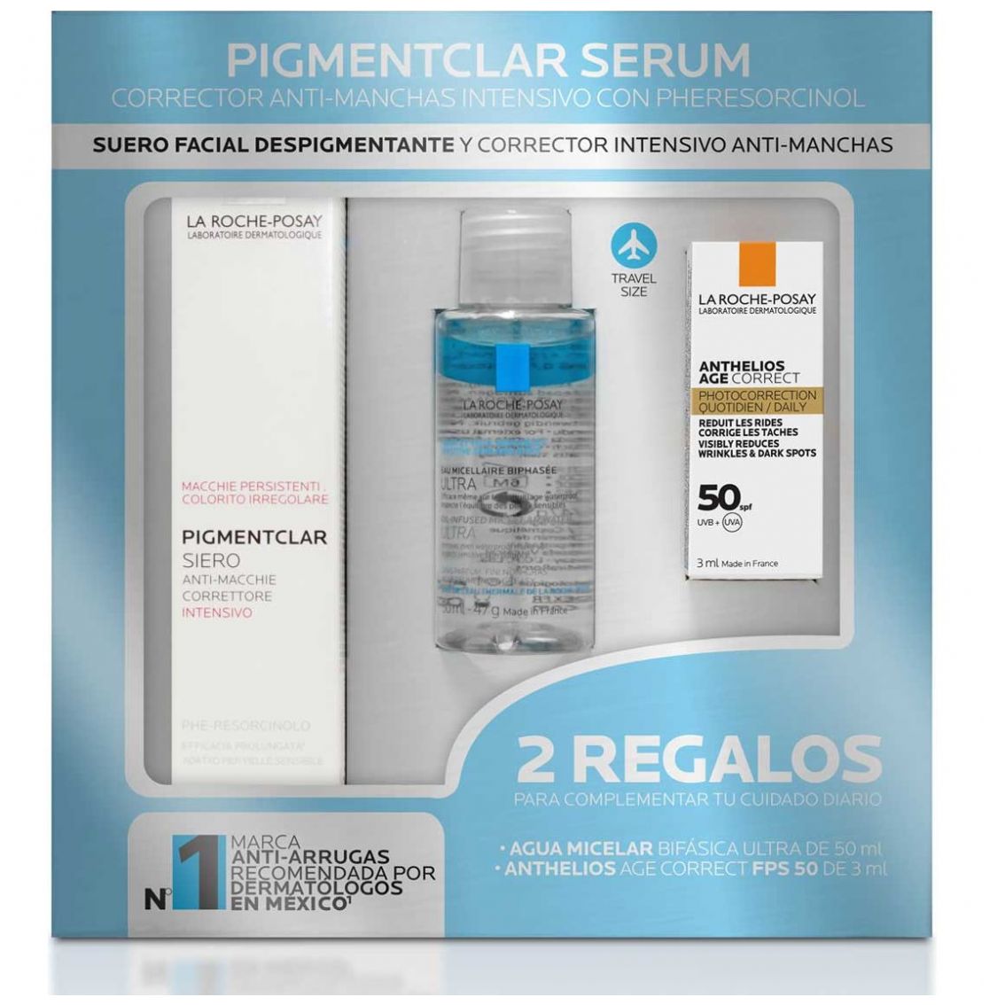 Pack Pigmentclar Serum 30Ml + Anthelios Age Correct 3Ml + Micellar 50Ml