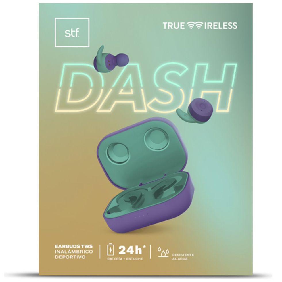 Audífonos Dash: Earbuds Tws Inalámbrico Deportivo -Morado/menta