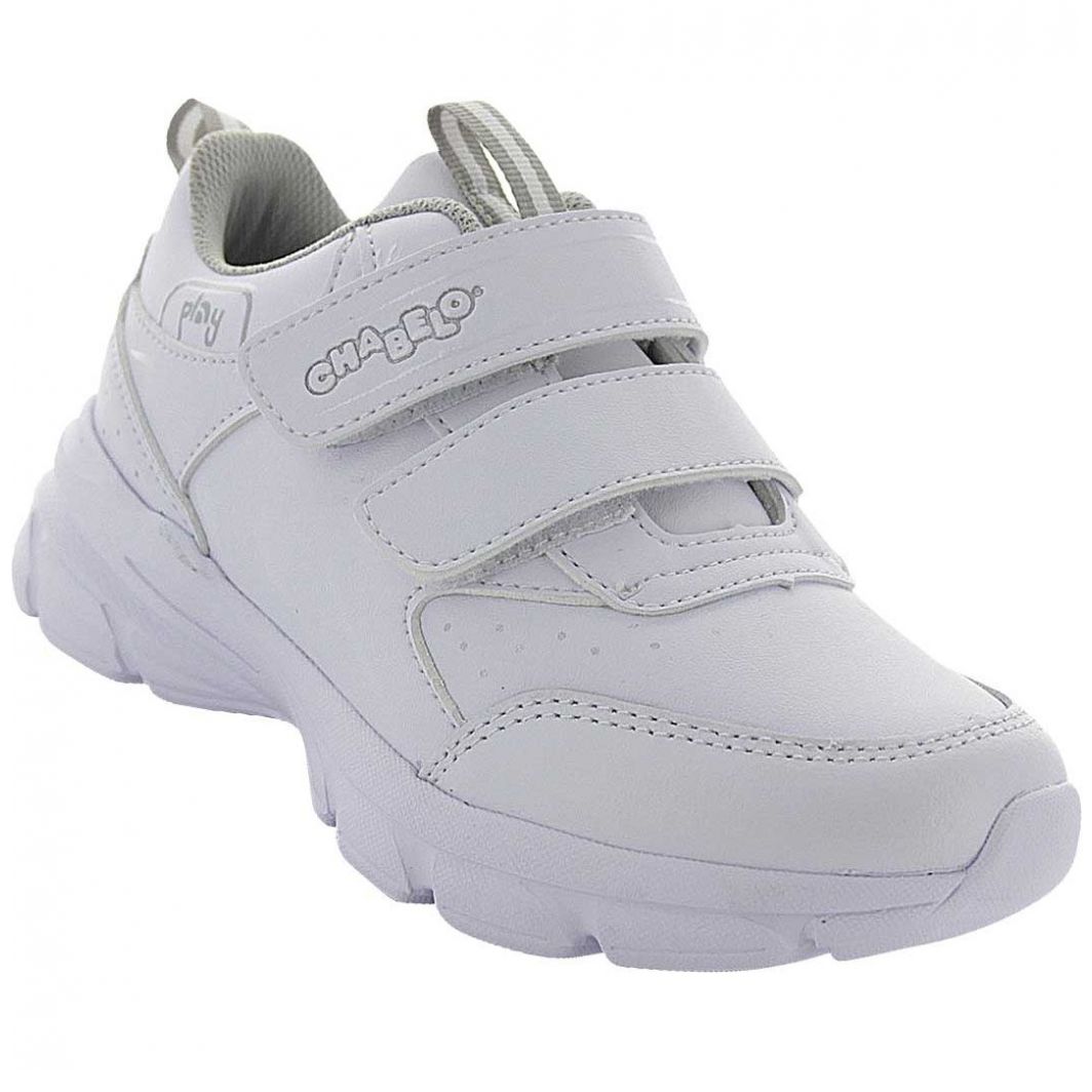 Tenis Escolar Pinkman con Velcro 15-17 Blanco Chabelo para Niño