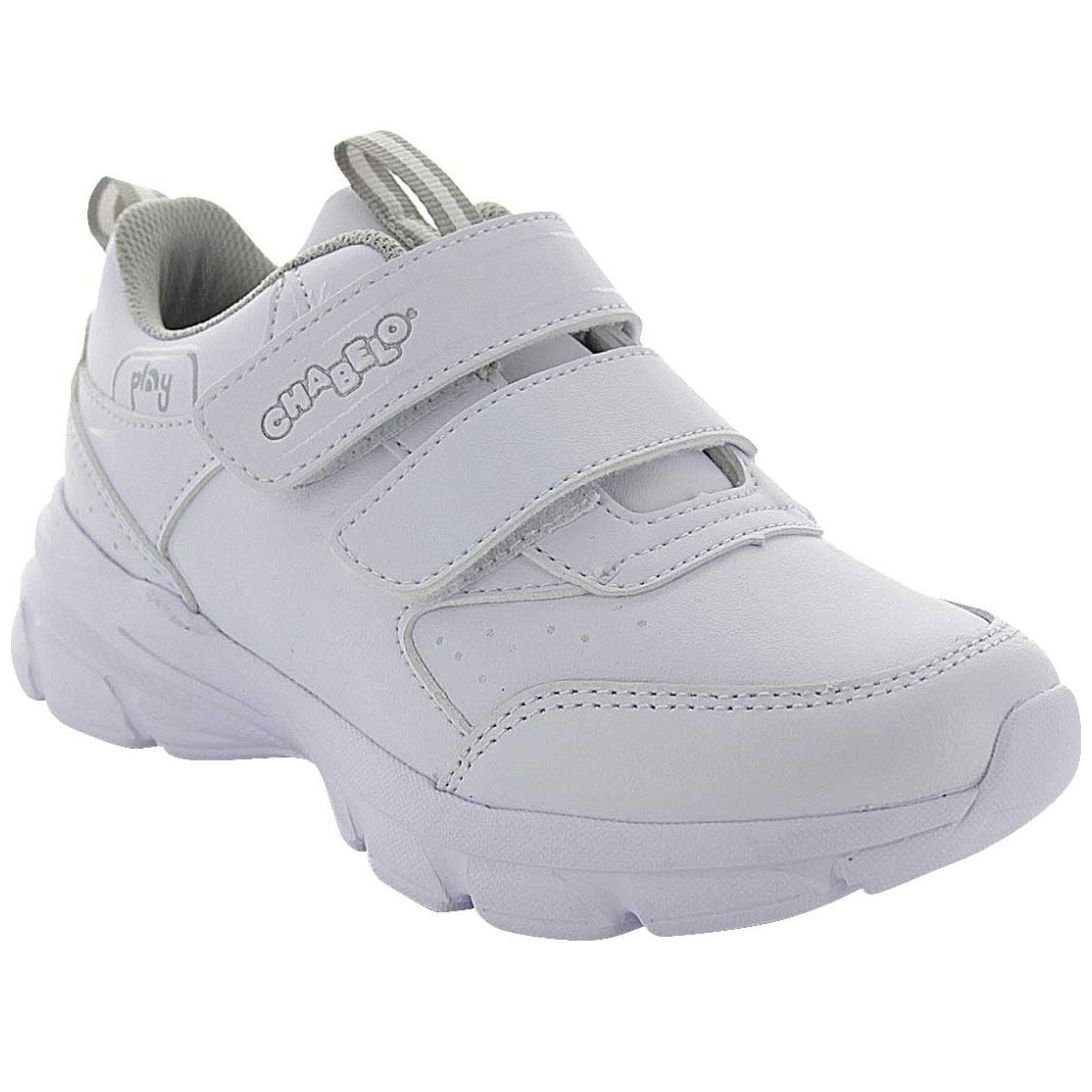 Tenis Escolar Pinkman con Velcro 15-17 Blanco Chabelo para Niño