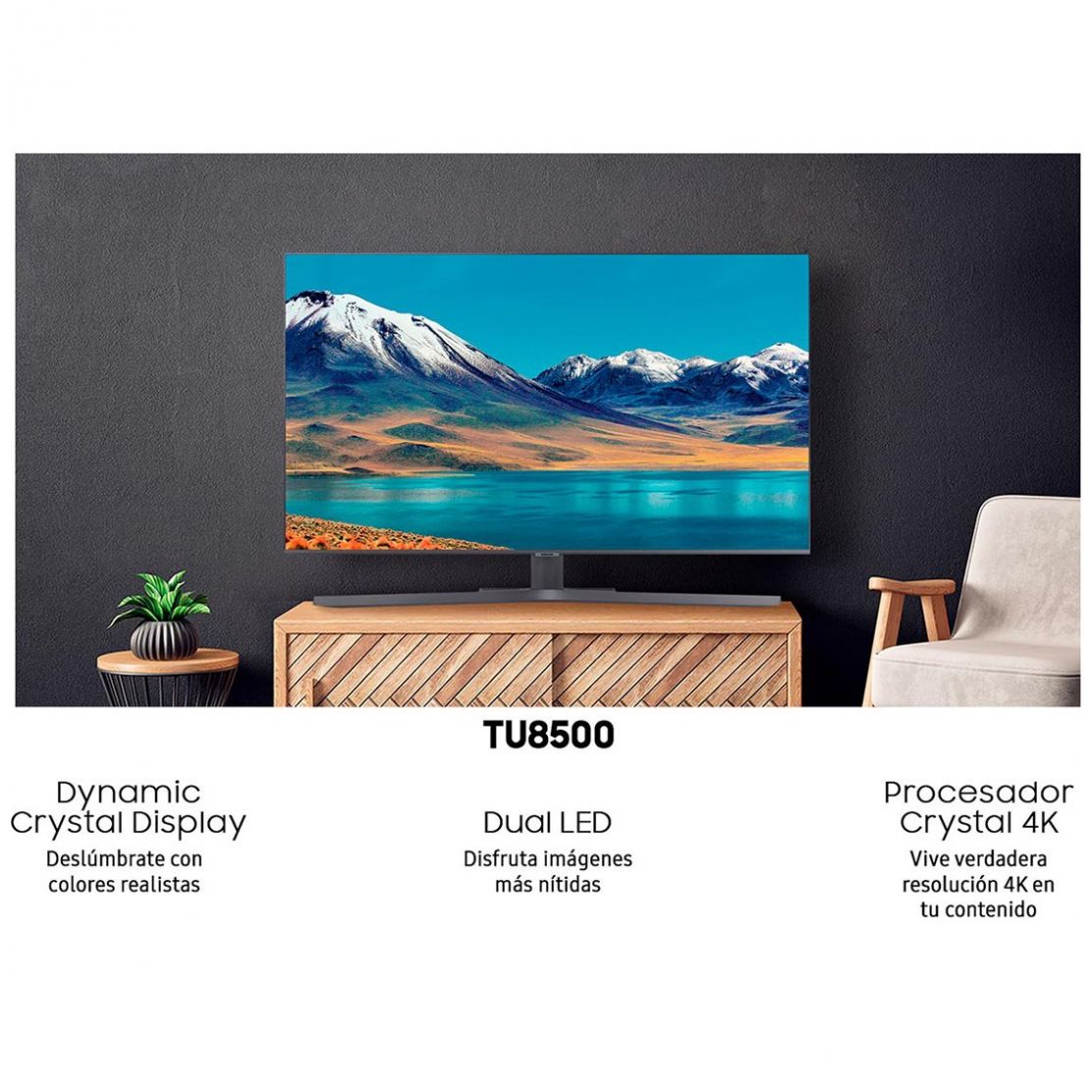 Pantalla Samsung 55" Dynamic Crystal Uhd 4K Un55Tu8500Fxzx