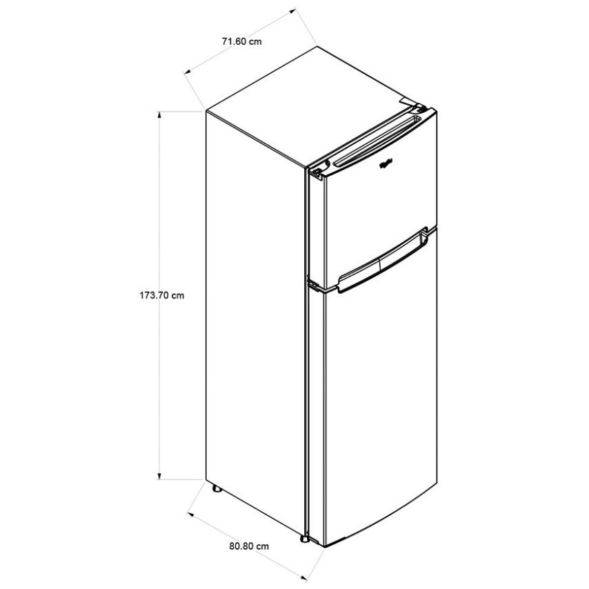 Refrigerador Top Mount Whirlpool 18P³ Auto Defrost Wt1818A Gris Acero