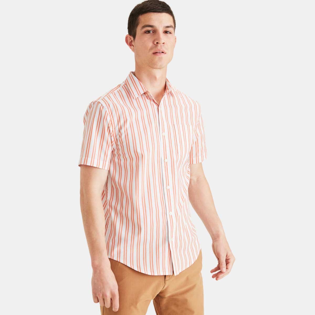 Camisa De Manga Larga De Ajuste Clásico Para Hombre Dockers Signature Comfort Flex (Estándar Y Grande Y Alto