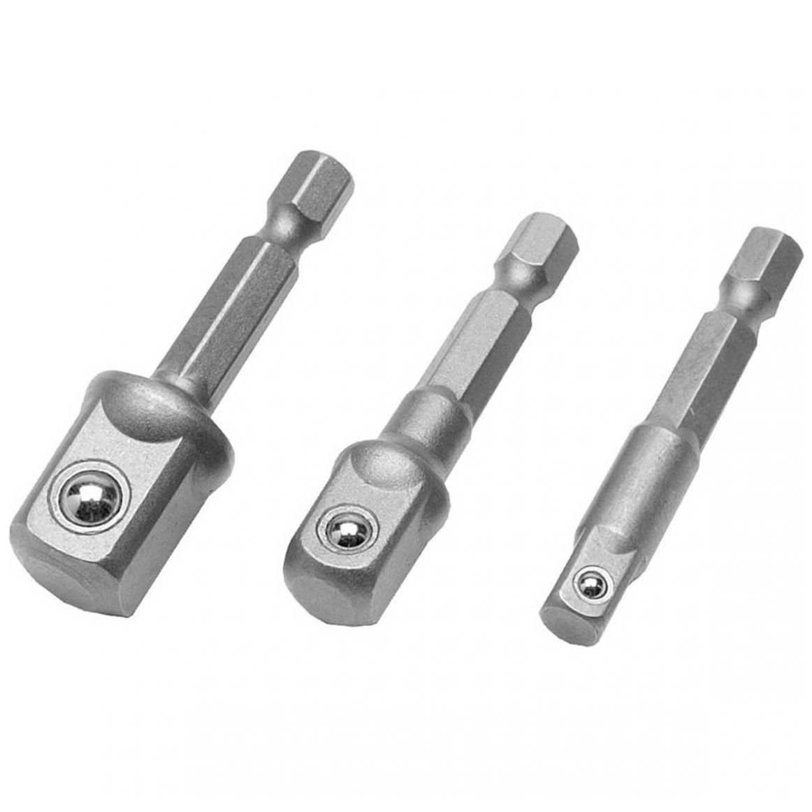 Juego 3Pz Adaptador Taladro Dados 1/4, 3/8, 1/2 Cromo Vanadio Tactix