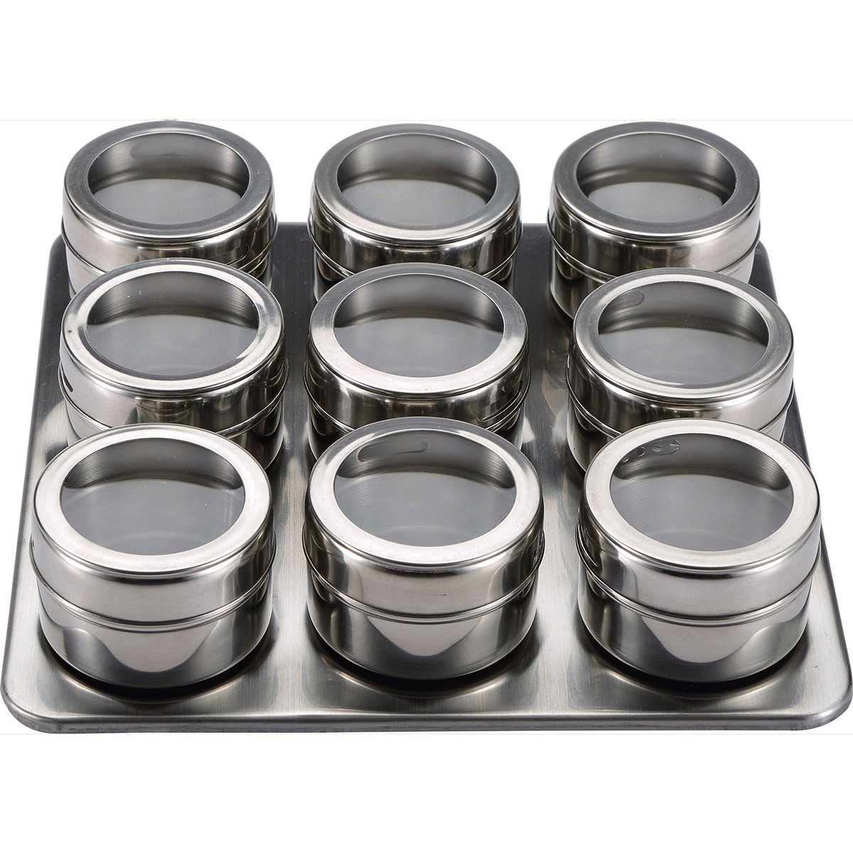 Set 9 Especieros + Soporte Acero Inoxidable Master Pro