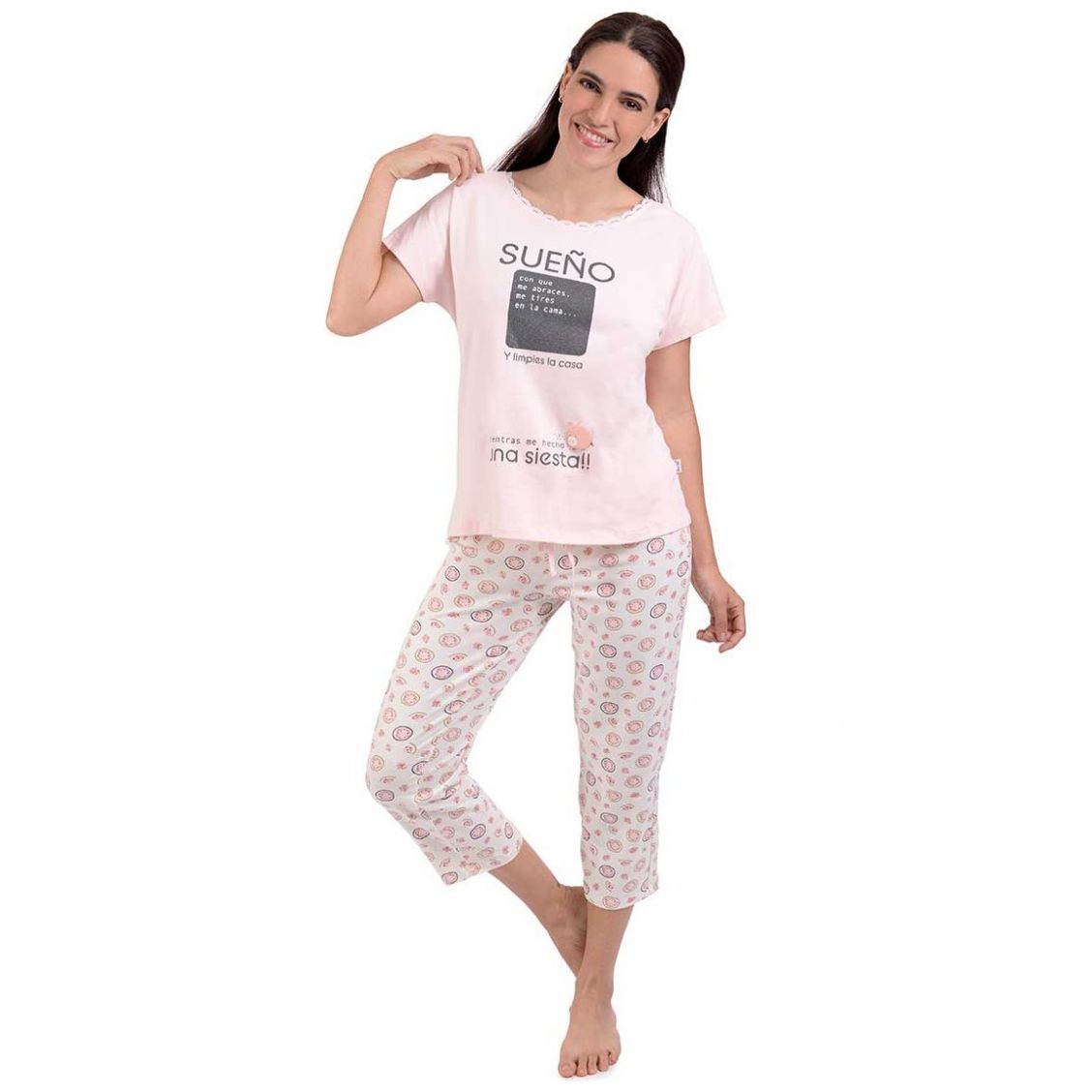 Pijama Playera Puerquito Sueño Y Capri Sho Shi