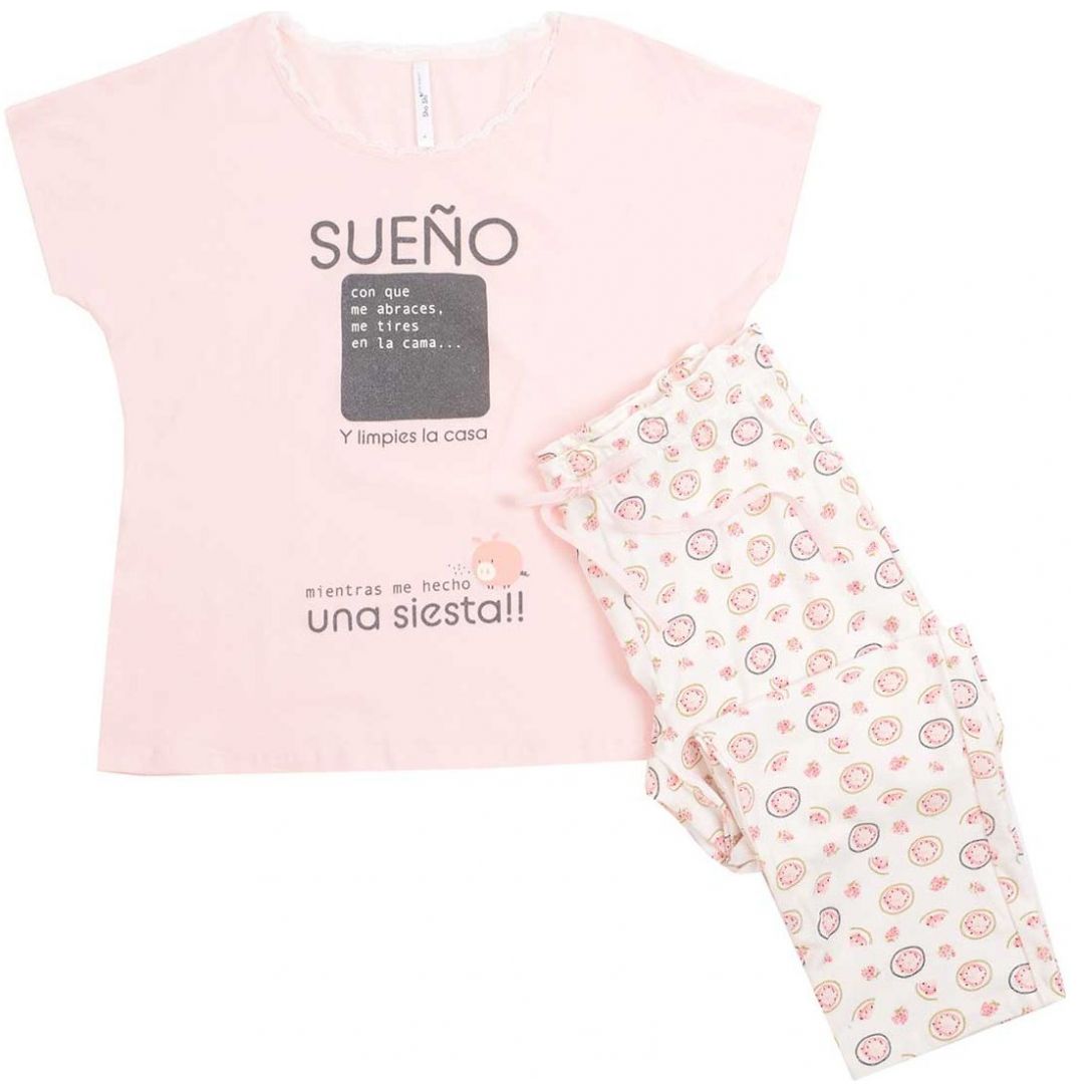 Pijama Playera Puerquito Sueño Y Capri Sho Shi